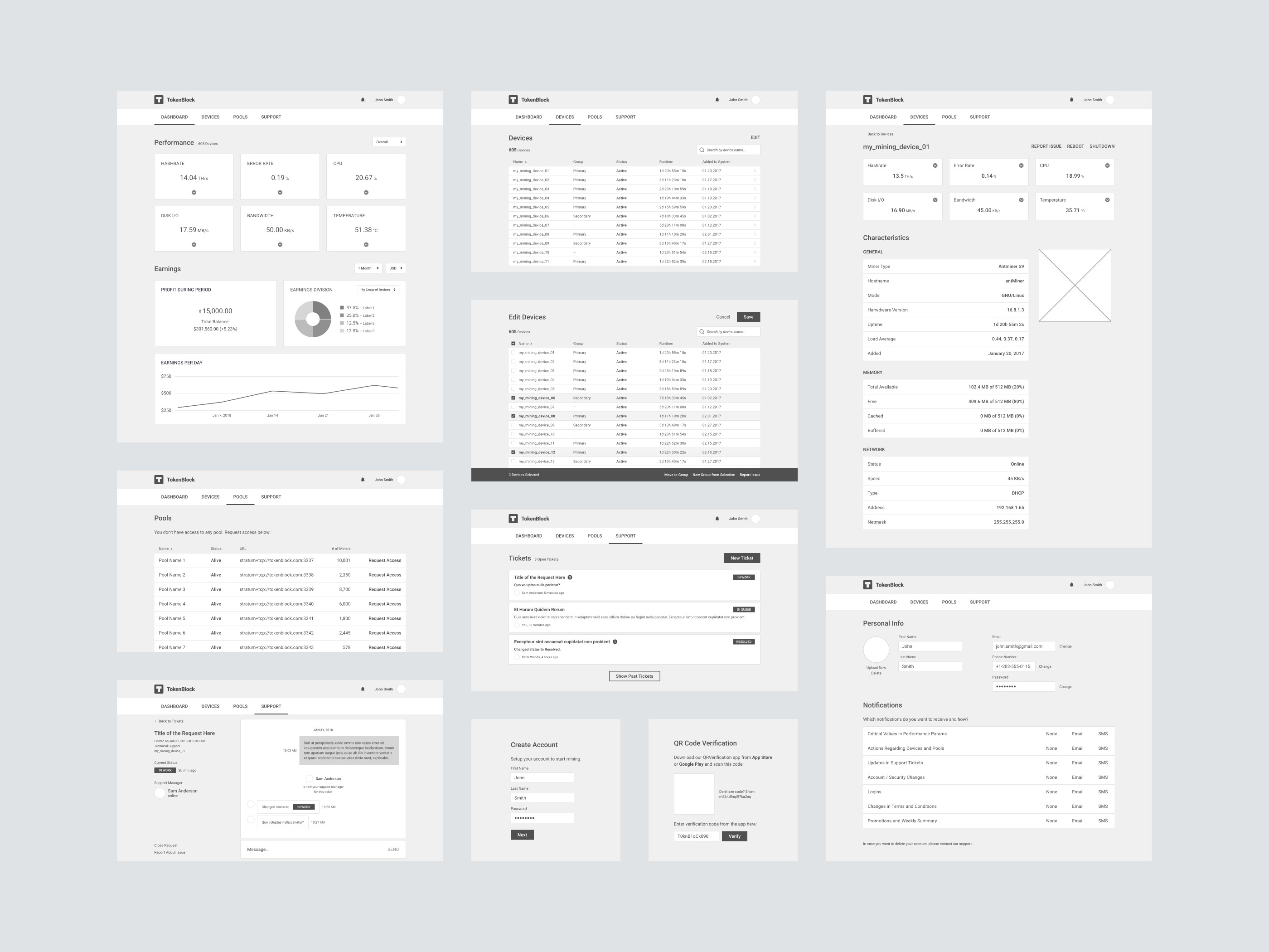 TokenBlock – Branding, Landing Page Design, UI/UX Design for Web App